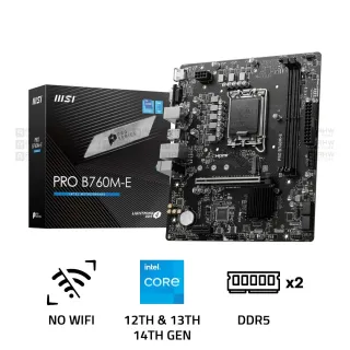 MSI PRO B760M-E DDR5 LGA1700 M-ATX Motherboard Black