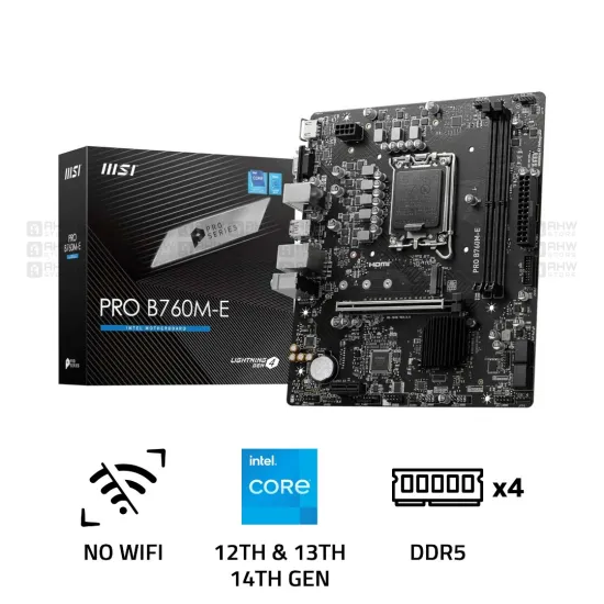 MSI PRO B760M-E DDR5 LGA1700 M-ATX Motherboard Black