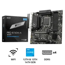 MSI PRO B760M-A DDR5 WIFI LGA1700 M-ATX Motherboard Black