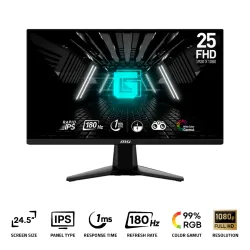 MSI G255F Gaming Monitor 24.5 Inch Rapid IPS FHD 180Hz 1Ms Black