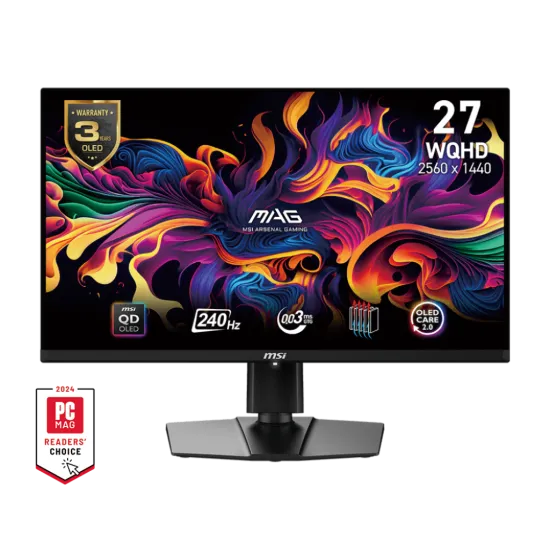 MSI MAG 271QPX QD OLED E2 Gaming Monitor 27 Inch OLED 2K 240Hz 0.03Ms GTG Black