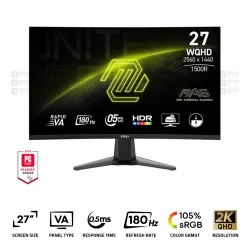 MSI MAG 27CQ6F Curved Gaming Monitor 27 Inch Rapid VA 2K 180Hz 0.5Ms GTG Black