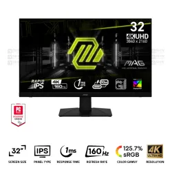 MSI MAG 322UPF Gaming Monitor 31.5 Inch Rapid IPS 4K 160Hz 1Ms GTG Black