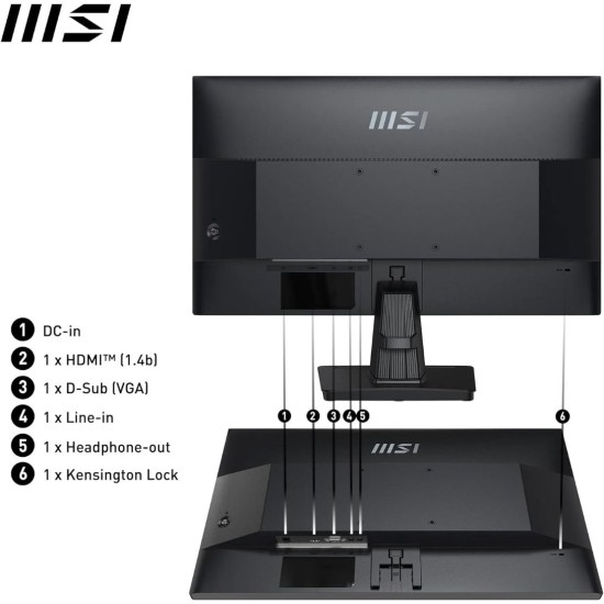 MSI PRO MP251 Monitor 24.5" IPS FHD 100Hz 1ms Speaker