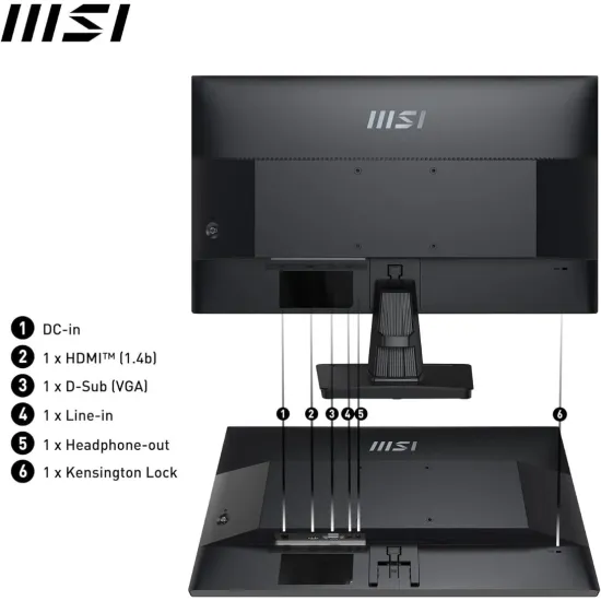 MSI PRO MP251 Office Monitor 24.5 Inch IPS FHD 100Hz 1ms Black