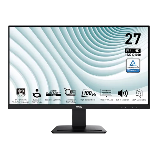 MSI PRO MP273A Monitor 27 Inch IPS 1080p 100Hz 1ms Monitor - Built-in Speaker – Eyesight Protection