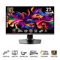 MSI MPG 271QRX Gaming Monitor 27 Inch QD OLED 2K 360Hz 0.03Ms GTG Black