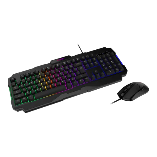 MSI FORGE GK100 Wired Gaming Combo Keyboard and Mouse 6400 DPI 7 Buttons Arabic English Black