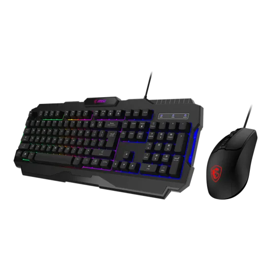 MSI FORGE GK100 Wired Gaming Combo Keyboard and Mouse 6400 DPI 7 Buttons Arabic English Black