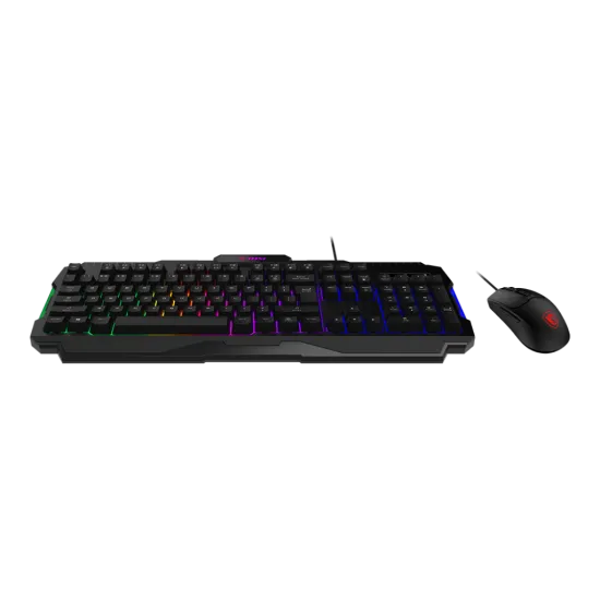 MSI FORGE GK100 Wired Gaming Combo Keyboard and Mouse 6400 DPI 7 Buttons Arabic English Black
