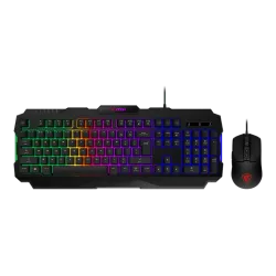 MSI FORGE GK100 Wired Gaming Combo Keyboard and Mouse 6400 DPI 7 Buttons Arabic English Black MSI FORGE GK100 Wired Gaming Combo Keyboard and Mouse 6400 DPI 7 Buttons Arabic English Black