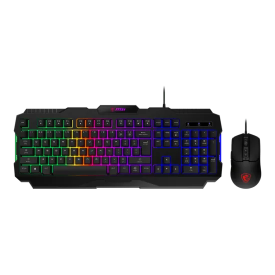MSI FORGE GK100 Wired Gaming Combo Keyboard and Mouse 6400 DPI 7 Buttons Arabic English Black