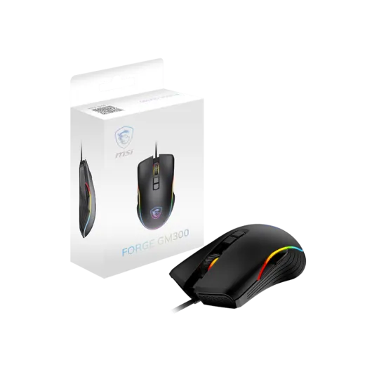 MSI FORGE GM300 RGB Wired Gaming Mouse 7200 DPI 7 Buttons Black