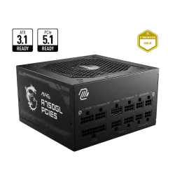 MSI MAG A750GL PCIE5 750 Watt 80+ Gold Fully Modular PCIe 5.1 ATX 3.1 Power Supply