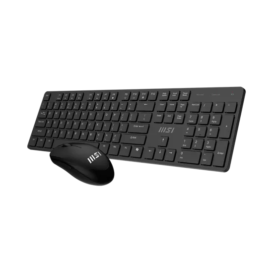 MSI FORGE K200 Wireless Office Combo Keyboard and Mouse 1600 DPI 5 Buttons English Black