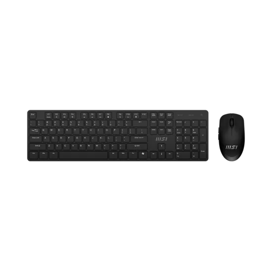 MSI FORGE K200 Wireless Office Combo Keyboard and Mouse 1600 DPI 5 Buttons English Black