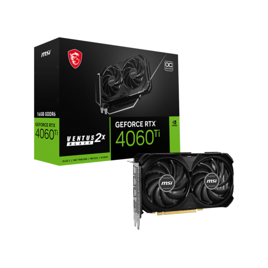 MSI GeForce RTX 4060 Ti VENTUS 2X BLACK 16G GDDR6 OC Graphics Card