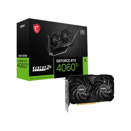 MSI GeForce RTX 4060 Ti VENTUS 2X BLACK 16G GDDR6 OC Graphics Card