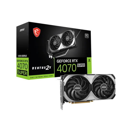 MSI GeForce RTX 4070 Super VENTUS 2X BLACK 12G GDDR6X OC Graphics Card