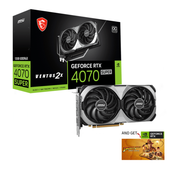 MSI GeForce RTX 4070 Super VENTUS 2X BLACK 12G GDDR6X OC Graphics Card