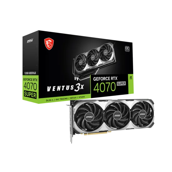 MSI GeForce RTX 4070 Super VENTUS 3X BLACK 12G GDDR6X OC Graphics Card