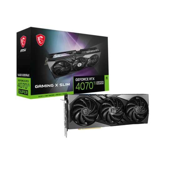 MSI GeForce RTX 4070 Ti Super GAMING X Slim BLACK 16G GDDR6X OC Graphics Card