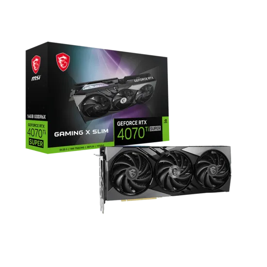 MSI GeForce RTX 4070 Ti Super GAMING X Slim BLACK 16G GDDR6X OC Graphics Card