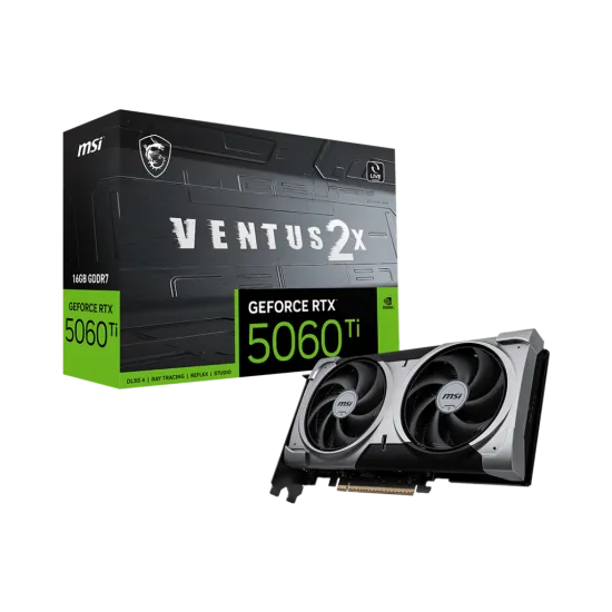 MSI GeForce RTX 5060 Ti 16G VENTUS 2X PLUS Graphics Card Silver