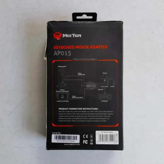 MeeTion AP015 Keyboard Mouse Adapter LED Console For P3 / P4 / N-Switch / X-ONE / X-360 (Open Box)
