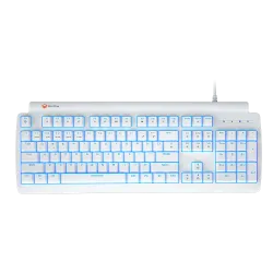 Meetion MK600RD Blue Backlight Mechanical Gaming Keyboard Red Switch English & Arabic White
