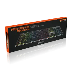 Meetion MK80 Ultrathin RGB Mechanical Gaming Keyboard Blue Switch English & Arabic Black