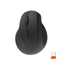 Meetion BTM010L Left Handed Ergonomic Wireless & Bluetooth Rechargeable 2400 DPI 7 Buttons Black