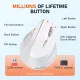 Meetion BTM010R Right Handed Ergonomic Wireless & Bluetooth Rechargeable 2400 DPI 7 Buttons White