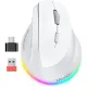 Meetion BTM010R Right Handed Ergonomic Wireless & Bluetooth Rechargeable 2400 DPI 7 Buttons White
