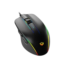 Meetion GM23 2023 RGB Circulation Backlit Wired Gaming Mouse 12800 DPI 6 Buttons Black