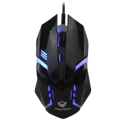 Meetion M371 Backlit Wired Rainbow Gaming Mouse 1600 DPI 4 Buttons Black