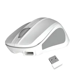 Meetion MiniGo Rechargeable Wireless And Bluetooth Mouse 1200 DPI 3 Buttons White