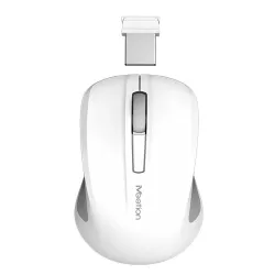 Meetion MiniGo Rechargeable Wireless And Bluetooth Mouse 1200 DPI 3 Buttons White