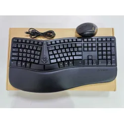 Meetion DirectorC Wireless Office Combo Keyboard and Mouse 2400 DPI 6 Buttons English & Arabic Black (Open Box)