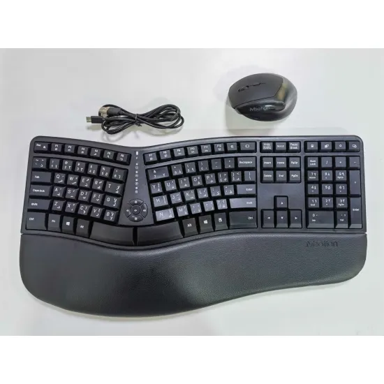 Meetion DirectorC Wireless Office Combo Keyboard and Mouse 2400 DPI 6 Buttons English & Arabic Black (Open Box)
