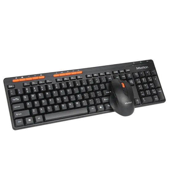 Meetion M4100 Wireless Office Combo Keyboard and Mouse 1600 DPI 3 Buttons English Black