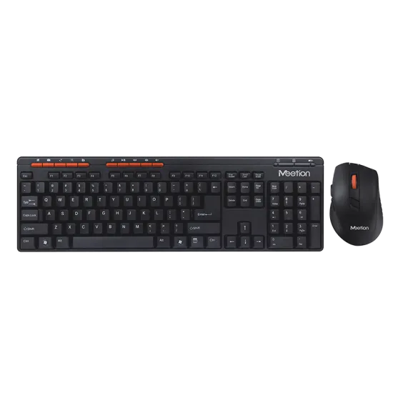 Meetion M4100 Wireless Office Combo Keyboard and Mouse 1600 DPI 3 Buttons English Black