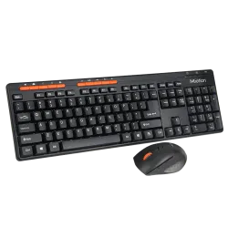 Meetion M4100 Wireless Office Combo Keyboard and Mouse 1600 DPI 3 Buttons English & Arabic Black