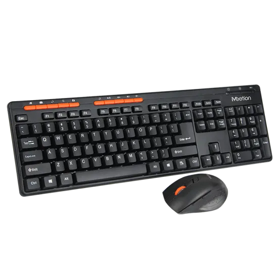 Meetion M4100 Wireless Office Combo Keyboard and Mouse 1600 DPI 3 Buttons English Black