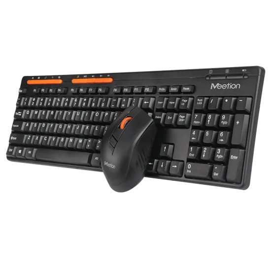 Meetion M4100 Wireless Office Combo Keyboard and Mouse 1600 DPI 3 Buttons English Black