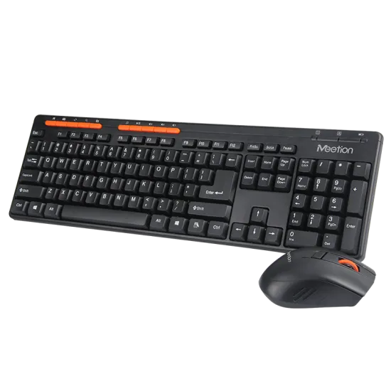 Meetion M4100 Wireless Office Combo Keyboard and Mouse 1600 DPI 3 Buttons English Black