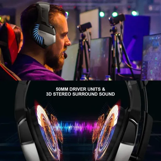 Onikuma K5 Pro 3.5mm Gaming Headset (Blue LED)