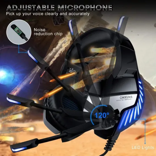 Onikuma K5 Pro 3.5mm Gaming Headset (Blue LED)