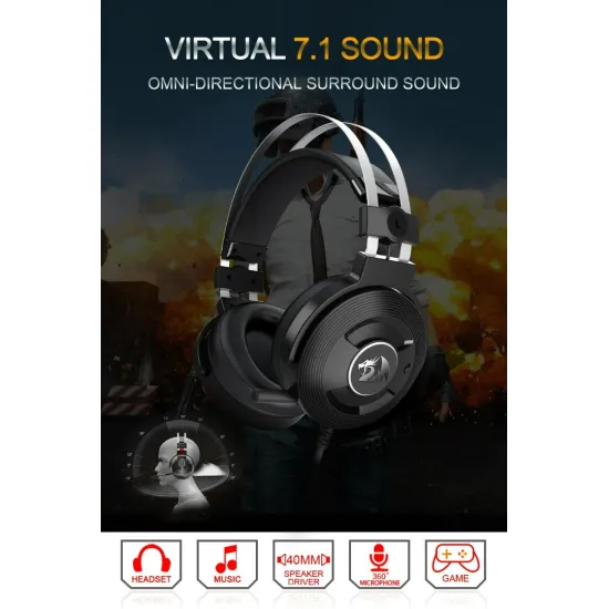 Redragon H991 TRITON 7.1 USB Gaming Headset Black