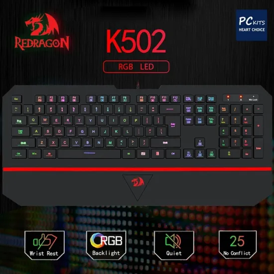 Redragon K502 RGB Gaming Keyboard RGB LED Backlit